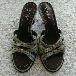 Franco Sarto Cushioned Open Toe Slip On Sandals